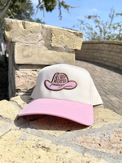 All Hat No Cattle Cream/Pink Hat - Southern Soule Designs