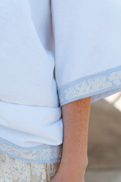 America Lace Detail Oversized T-Shirt IKT39818 - 03 - Southern Soule Designs