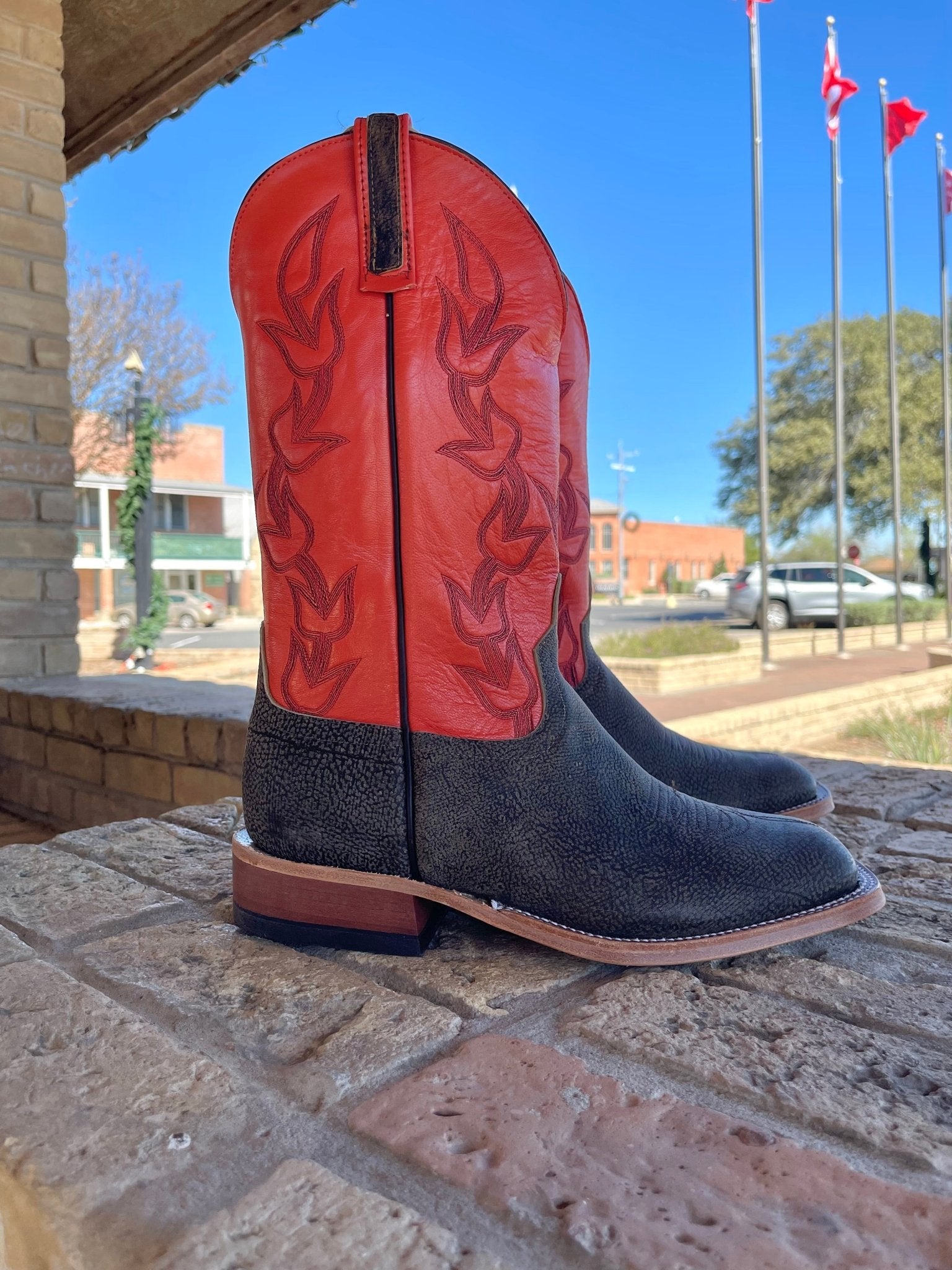 Anderson Bean MNS Antique Saddle Safari Giraffe/Tanager Kidskin 340669 - Southern Soule Designs