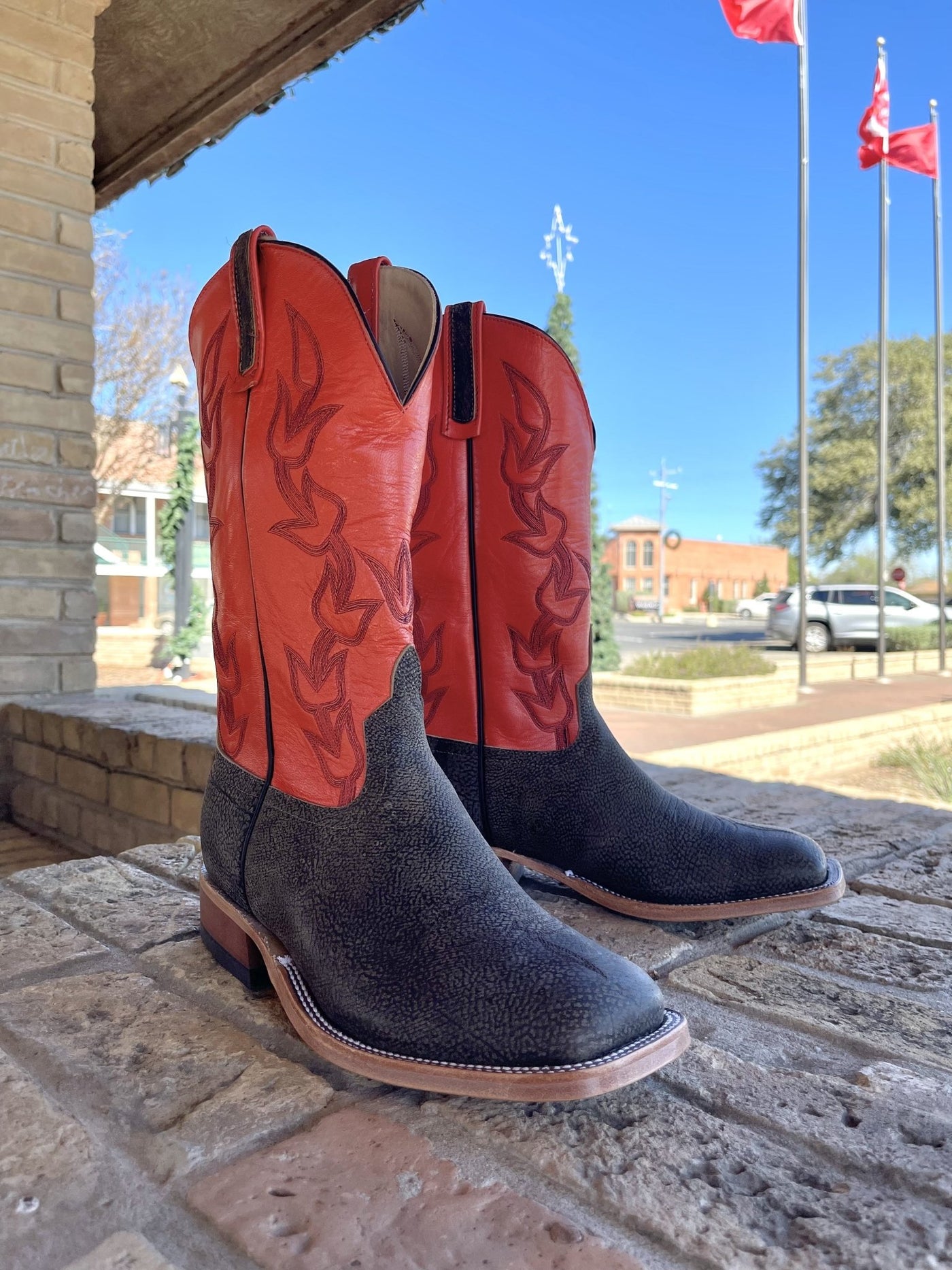 Anderson Bean MNS Antique Saddle Safari Giraffe/Tanager Kidskin 340669 - Southern Soule Designs