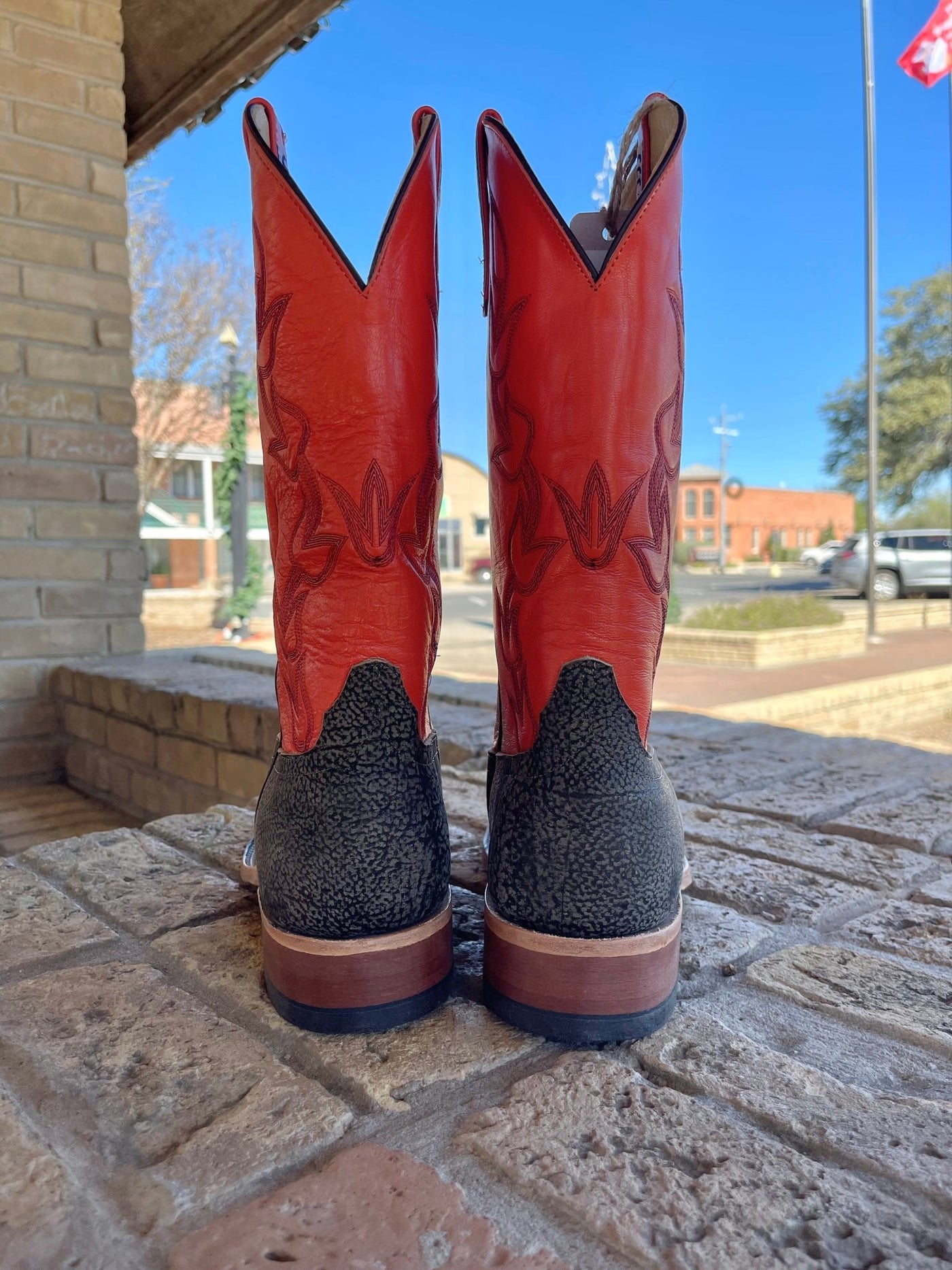 Anderson Bean MNS Antique Saddle Safari Giraffe/Tanager Kidskin 340669 - Southern Soule Designs