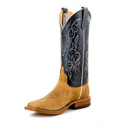 Anderson Bean MNS Distressed American Bison Boot Regal Blue Kidskin S1107 - Southern Soule Designs
