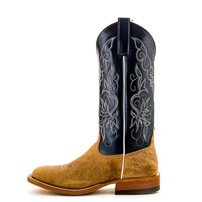 Anderson Bean MNS Distressed American Bison Boot Regal Blue Kidskin S1107 - Southern Soule Designs