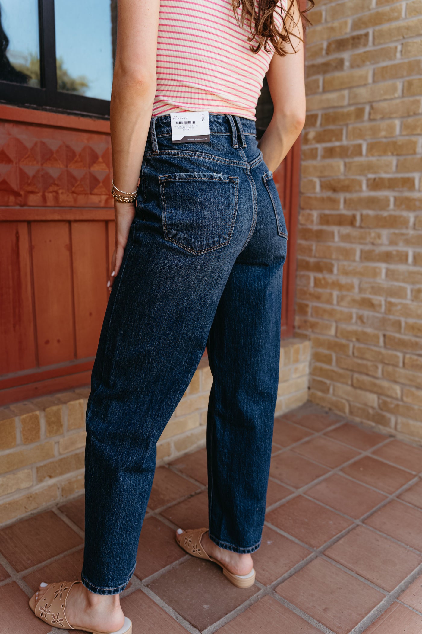Dark High Rise Slim Balloon Fit Jeans KC7441D