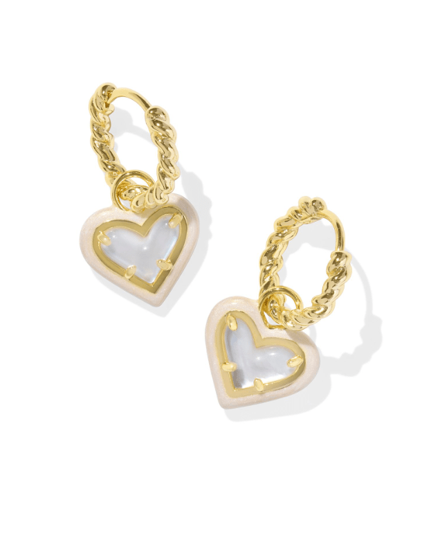 Ari Heart Enamel Frame Huggie - Southern Soule Designs