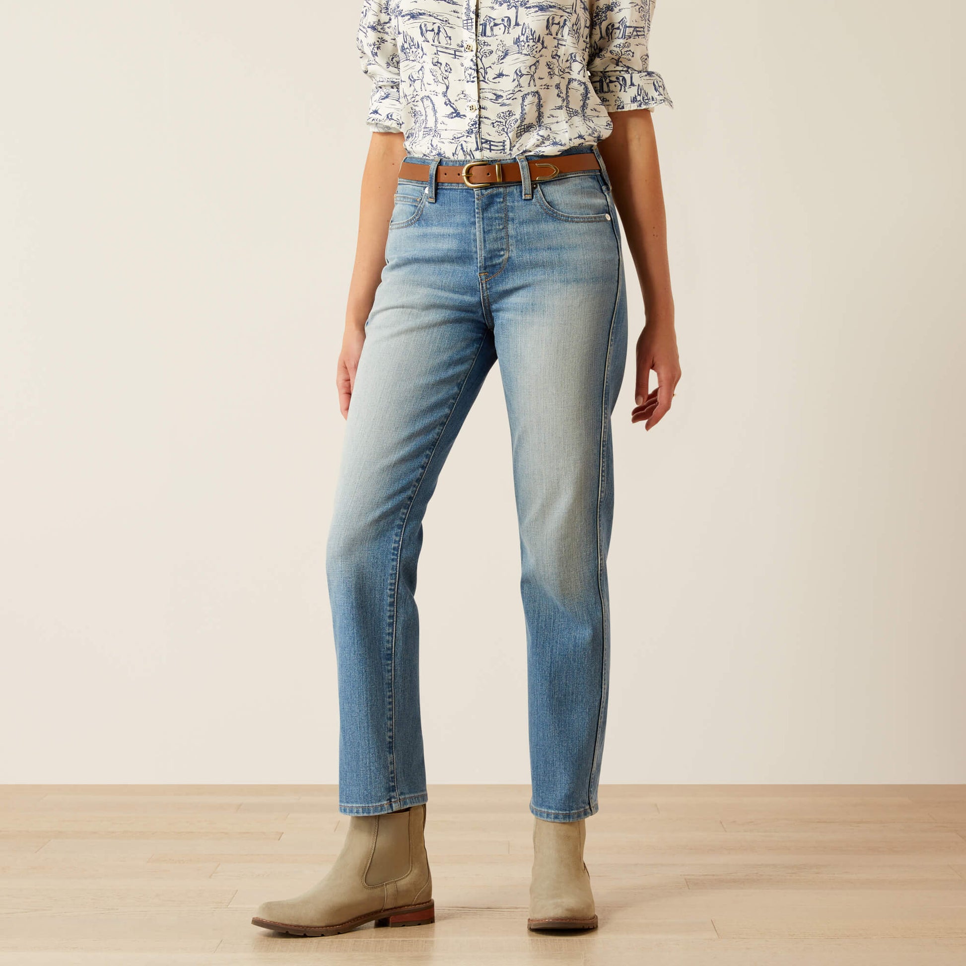 Ariat 10051861 High Rise Bridle Straight Leg Jean Abeline - Southern Soule Designs