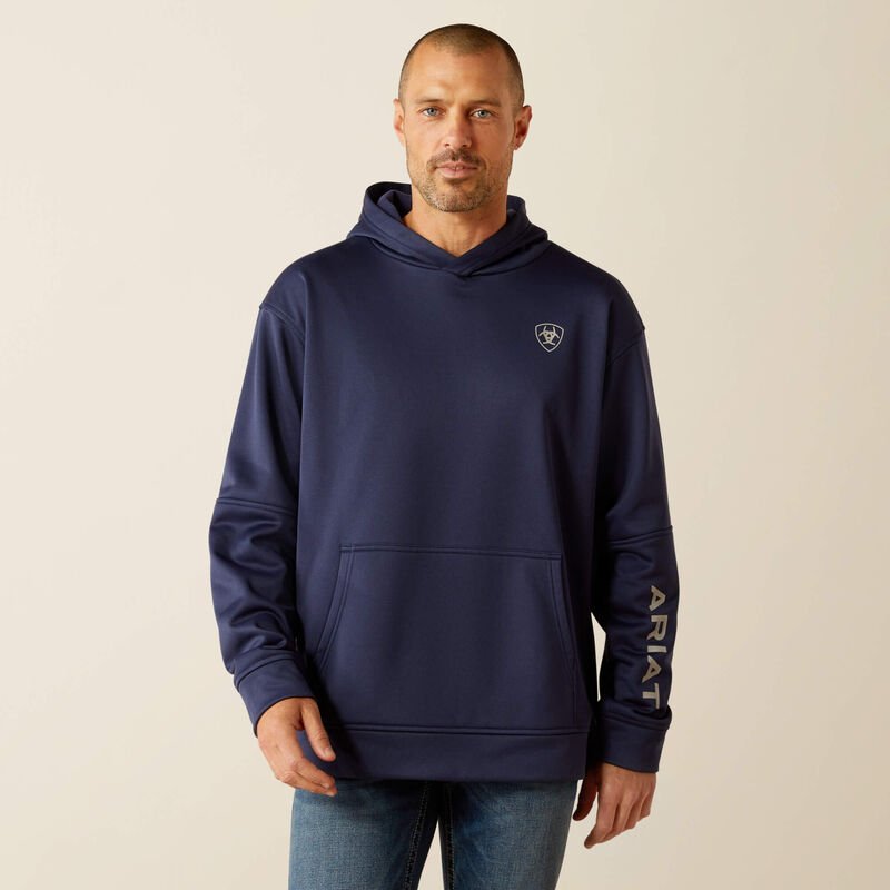 Ariat 10052518 Tek Fleece 2.0 American Circle Hoodie Navy Heather - Southern Soule Designs
