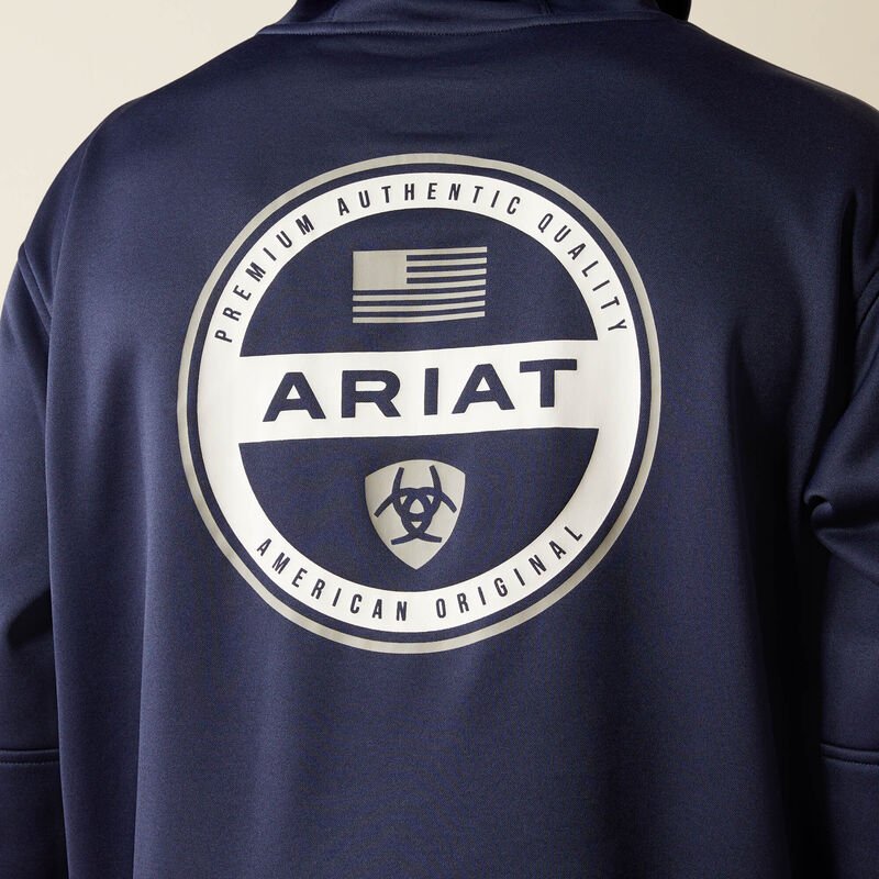 Ariat 10052518 Tek Fleece 2.0 American Circle Hoodie Navy Heather - Southern Soule Designs