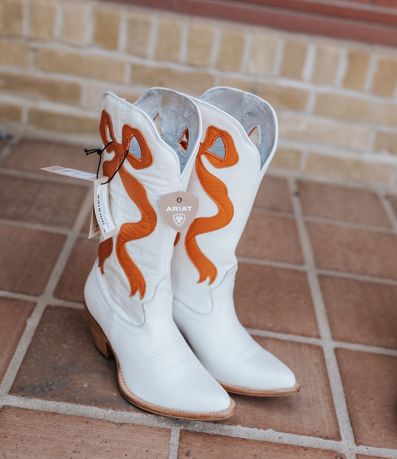 Ariat Beaux J Toe Western Boot Pearl/Zesty Orange- 10080313 - Southern Soule Designs