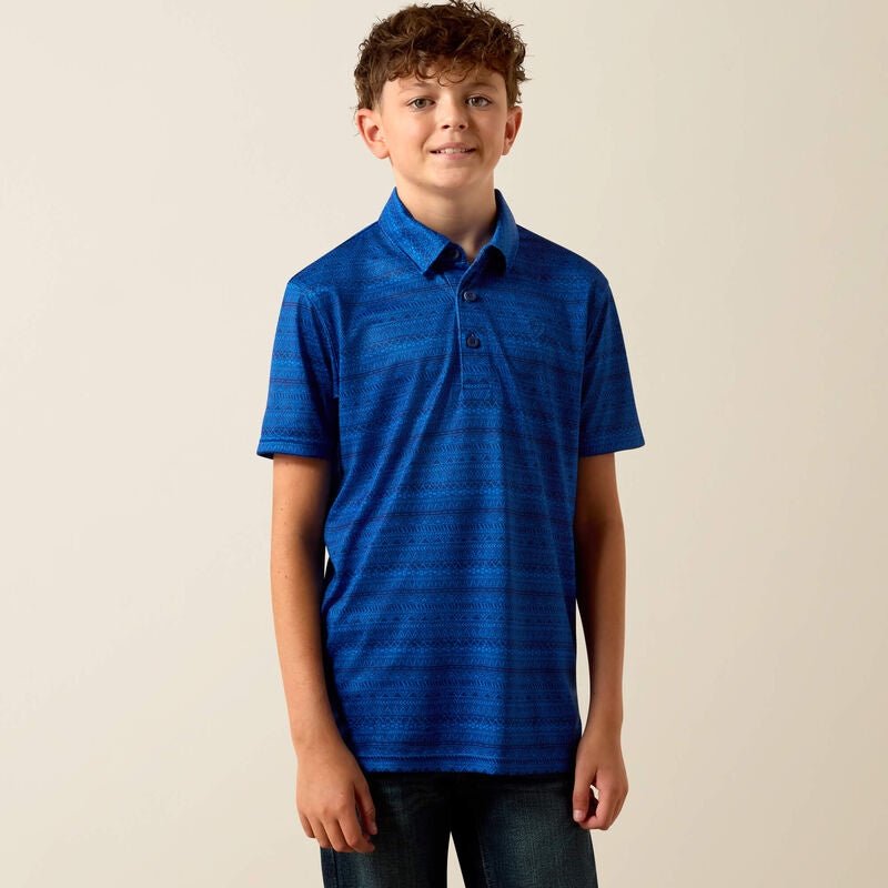 Ariat Boys Blue Quartz Tribal Polo 10073490 - Southern Soule Designs