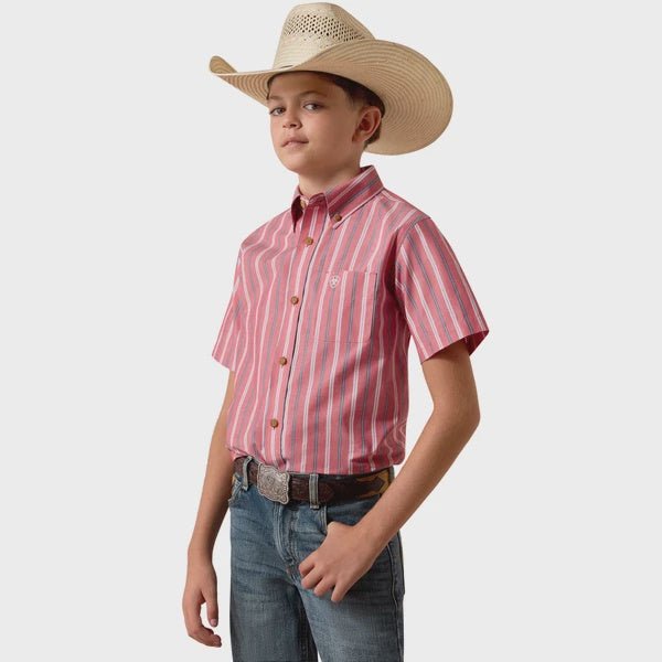 Ariat Boy's Hibiscus Red Pro Series Bobby SS Shirt 10073638 - Southern Soule Designs