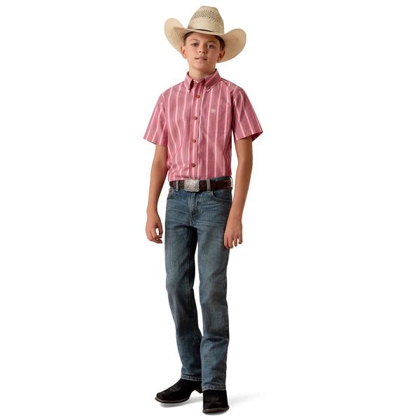 Ariat Boy's Hibiscus Red Pro Series Bobby SS Shirt 10073638 - Southern Soule Designs