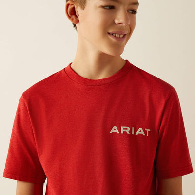 Ariat Boys Original Flag Scope Tee Red Heather 10054067 - Southern Soule Designs