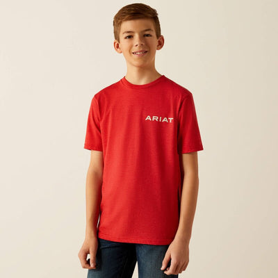 Ariat Boys Original Flag Scope Tee Red Heather 10054067 - Southern Soule Designs