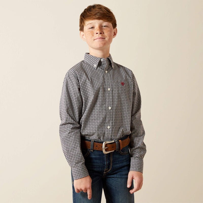 Ariat Boys Tobias Classic Fit Shirt Black 10065984 - Southern Soule Designs