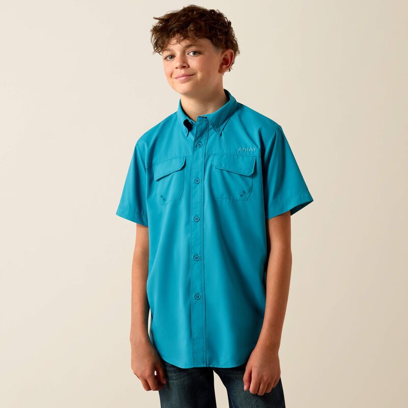 Ariat Boys VenTek Blue Moon Turquoise Shirt 10073499 - Southern Soule Designs