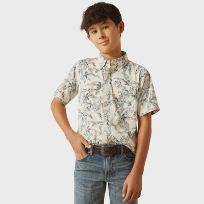 Ariat Boys VentTEK Outbound Short Sleeve Shirt Papyrus 10058827 - Southern Soule Designs