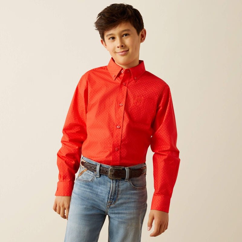 Ariat Boys Waylen Classic Fit Shirt Red 10058724 - Southern Soule Designs