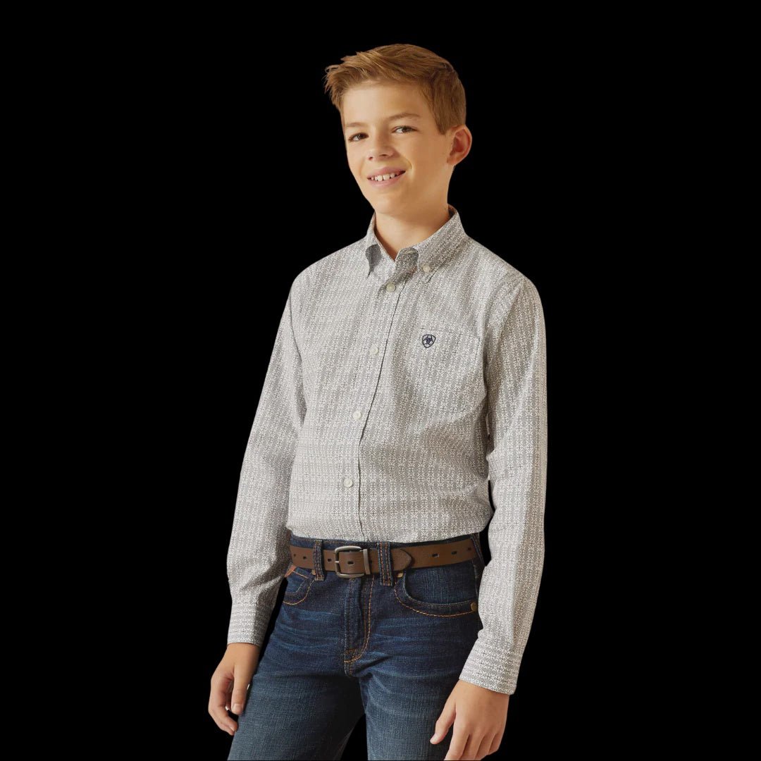 Ariat Boys White Reign Classic Fit Shirt 10052629 - Southern Soule Designs