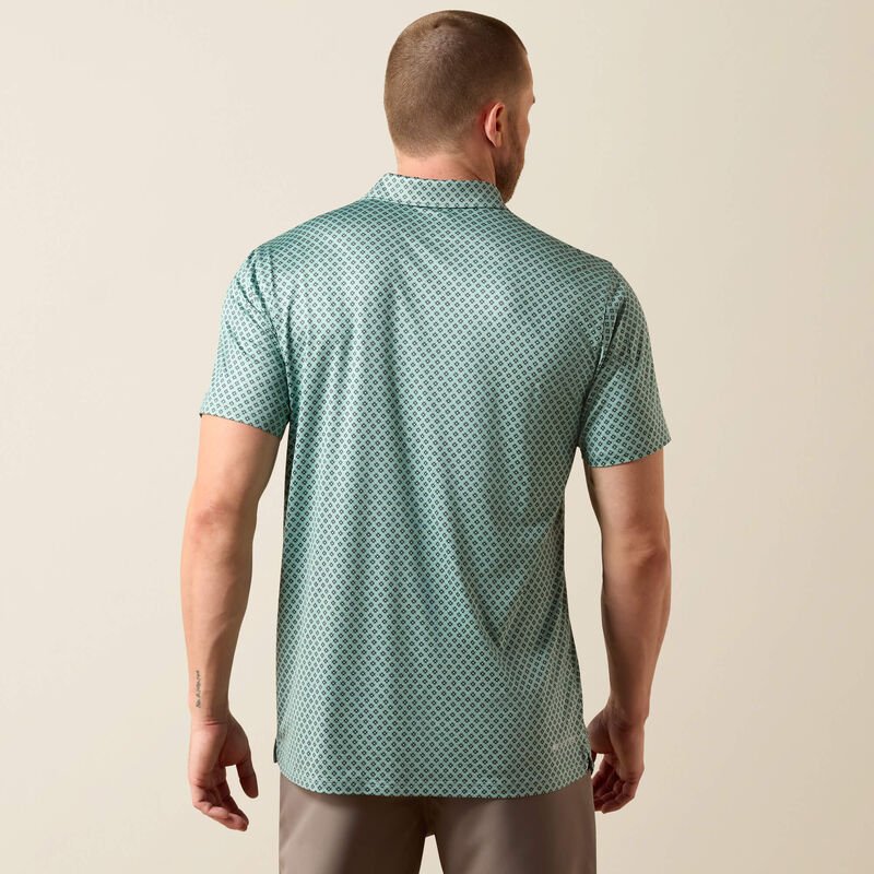 Ariat Men's All Over Beach Glass Southwest Diamond Polo 10073585 - Southern Soule Designs