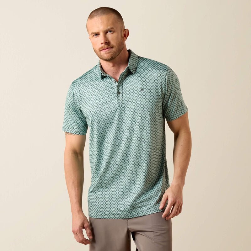 Ariat Men's All Over Beach Glass Southwest Diamond Polo 10073585 - Southern Soule Designs