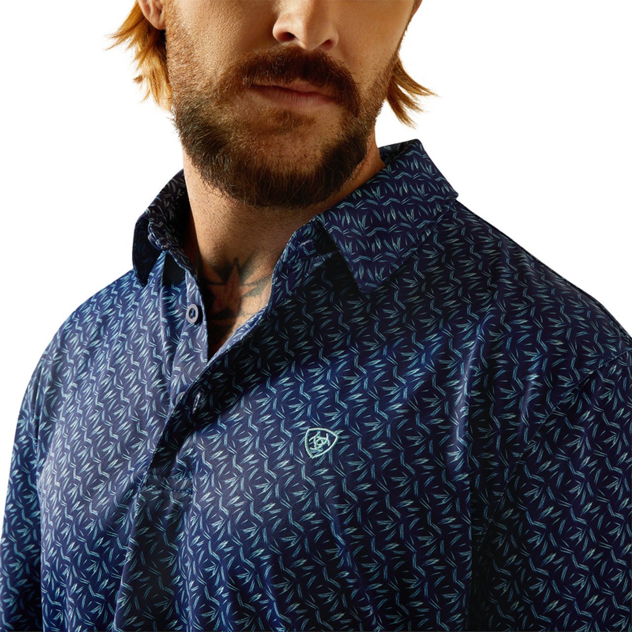 Ariat Men's All Over Print Polo Blue Depths 10055188 - Southern Soule Designs