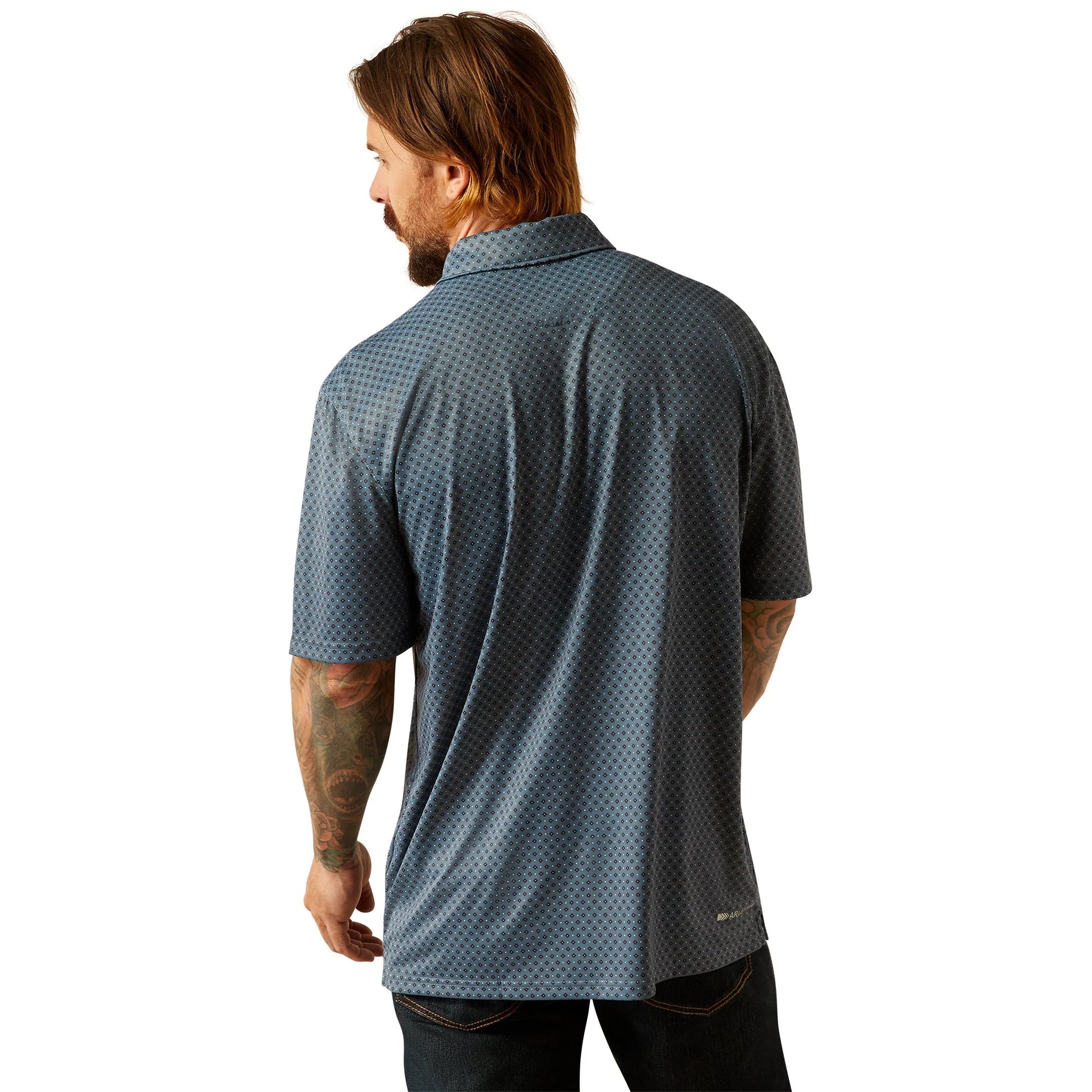 Ariat Men's All Over Print Polo Newsboy Blue 10055187 - Southern Soule Designs