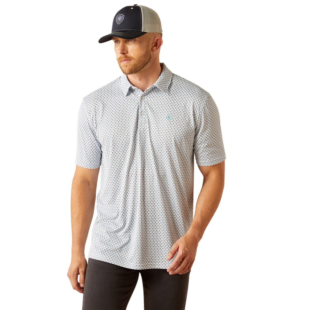Ariat Men's All Over Print Polo Shirt White 10058780 - Southern Soule Designs
