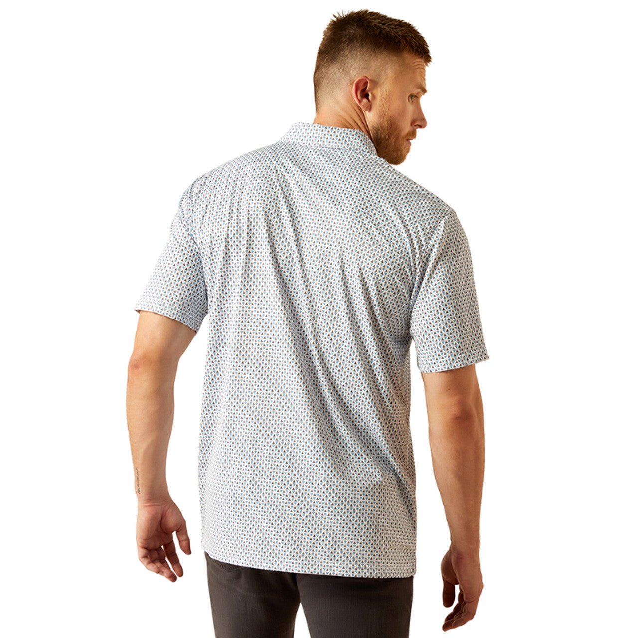 Ariat Men's All Over Print Polo Shirt White 10058780 - Southern Soule Designs