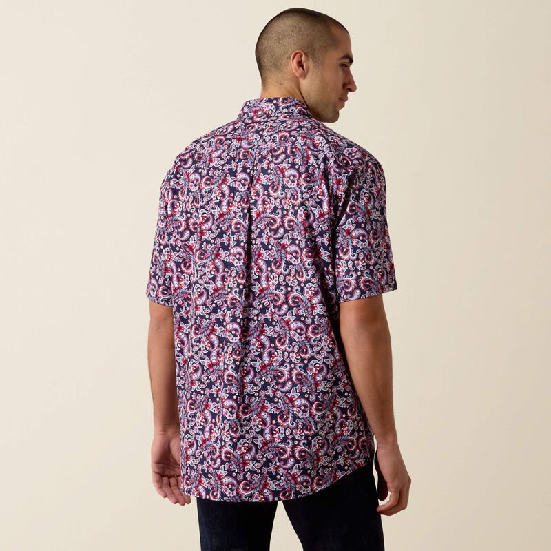 Ariat Men's Bennie Evening Blue Paisley Print Classic Shirt 10073590 - Southern Soule Designs
