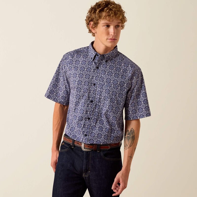 Ariat Men's Bill Evening Blue Medallion Print Classic Shirt 10073524 - Southern Soule Designs