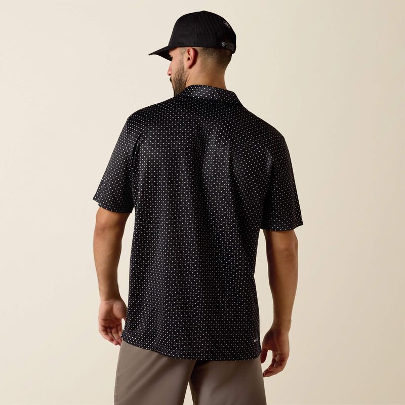Ariat Men's Black Mini Star Print Polo 10073472 - Southern Soule Designs