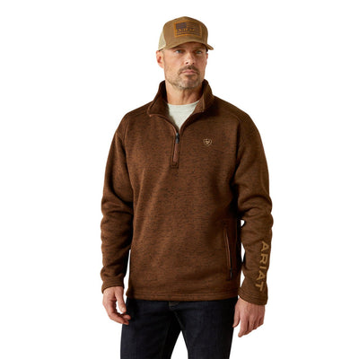 Ariat Men's Caldwell Logo 1/4 Zip Sweater Carafe 10062619 - Southern Soule Designs