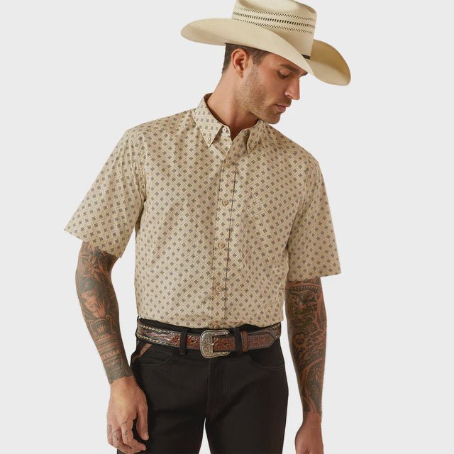 Ariat Men's Chanse Short Sleeve Shirt Khaki 10054819 - Southern Soule Designs