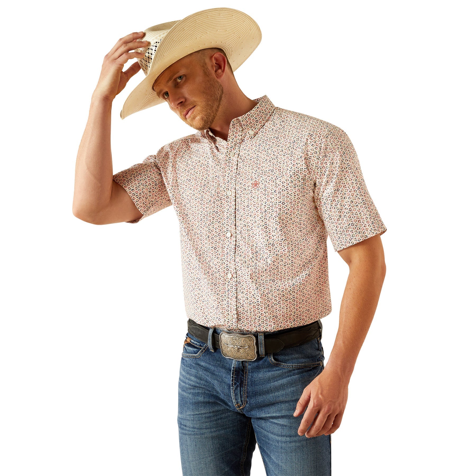 Ariat Men's Chapman Short Sleeve Shirt Red 10054815 - Southern Soule Designs