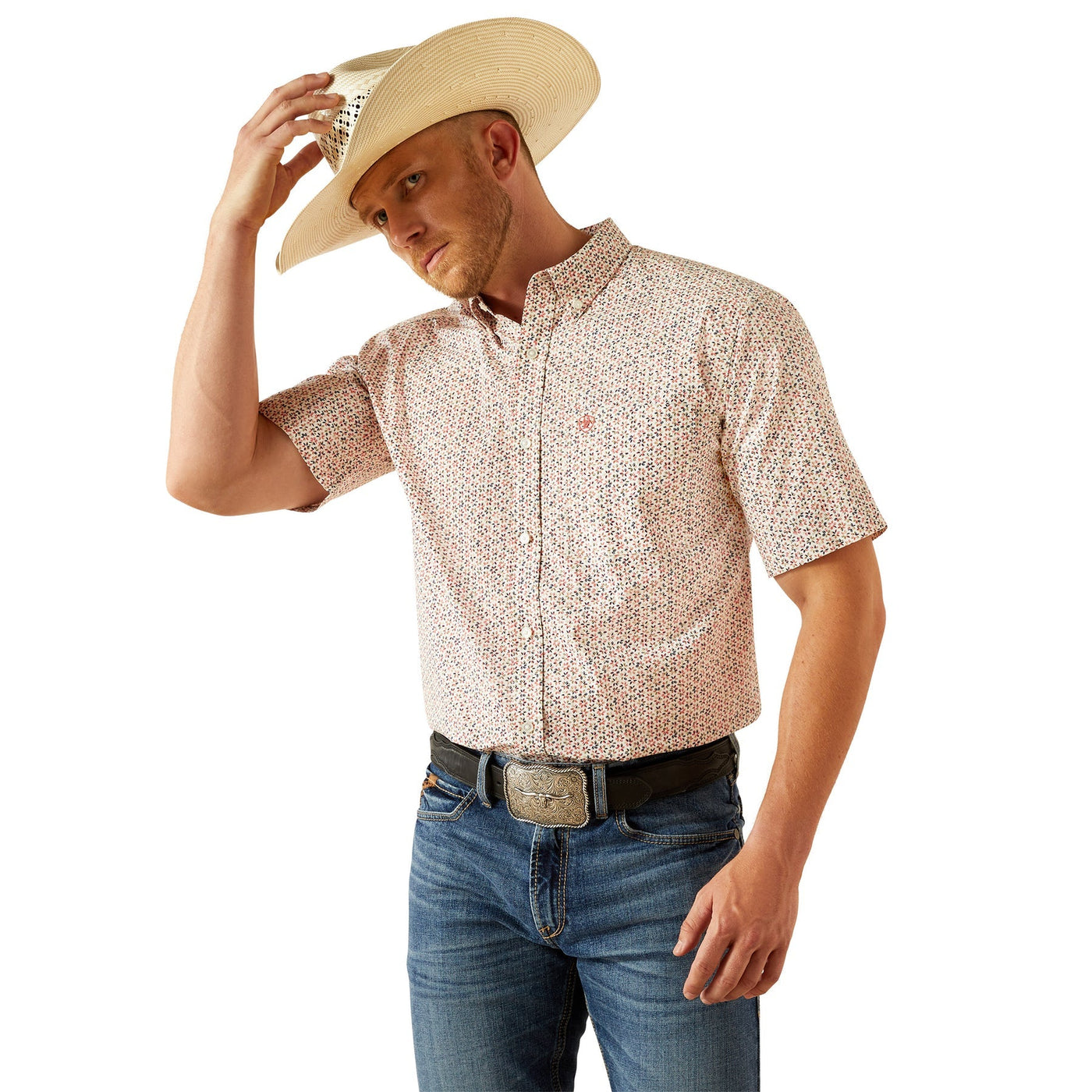 Ariat Men's Chapman Short Sleeve Shirt Red 10054815 - Southern Soule Designs