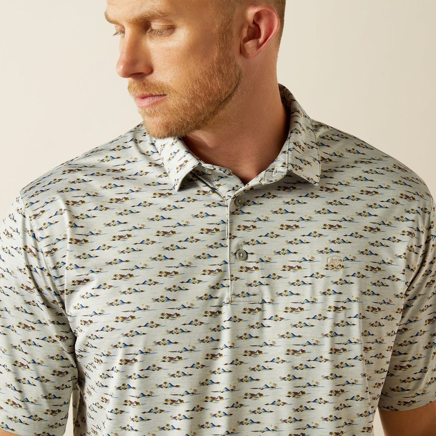 Ariat Men's Charger 2.0 Print Polo Grey 10054868 - Southern Soule Designs