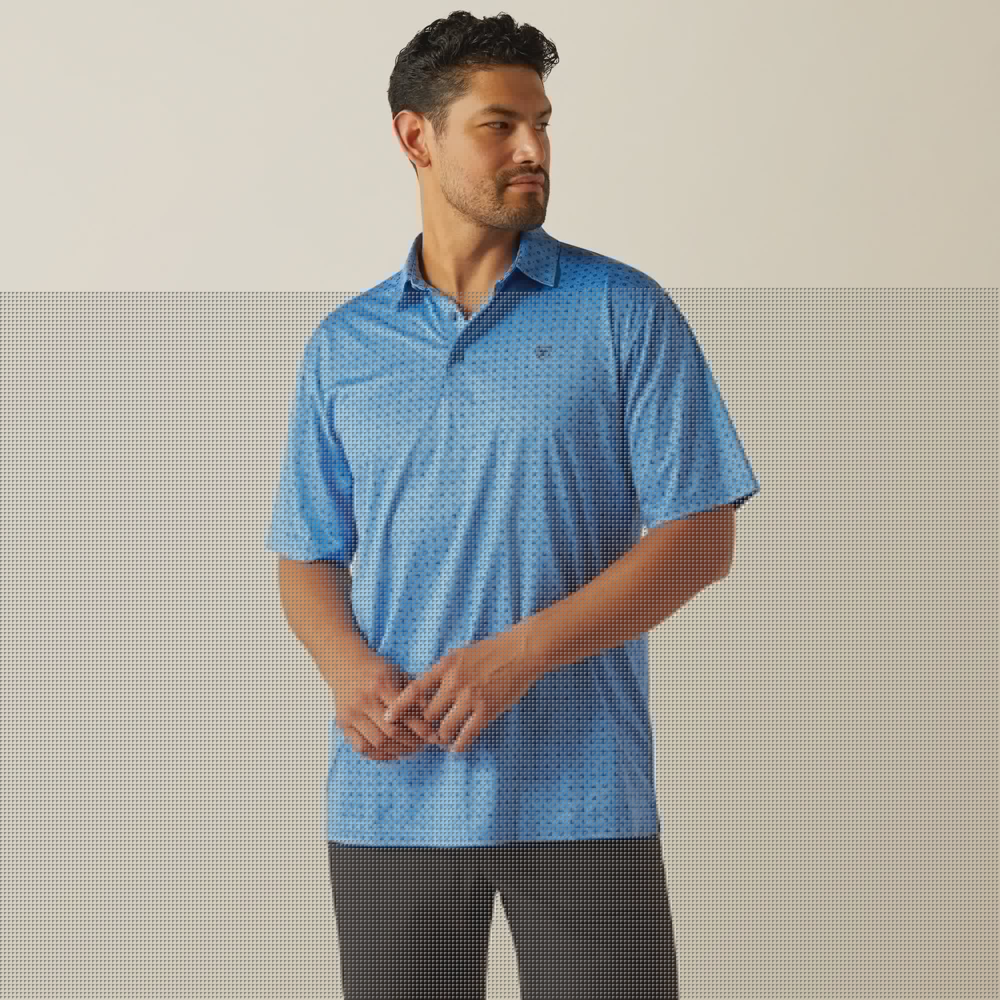 Ariat Men's Charger 2.0 Printed Polo Classic Blue 10058848 - Southern Soule Designs