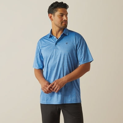 Ariat Men's Charger 2.0 Printed Polo Classic Blue 10058848 - Southern Soule Designs