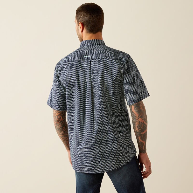 Ariat Men's Clark Classic Fit Short Sleeve Shirt Navy 10054817 - Southern Soule Designs