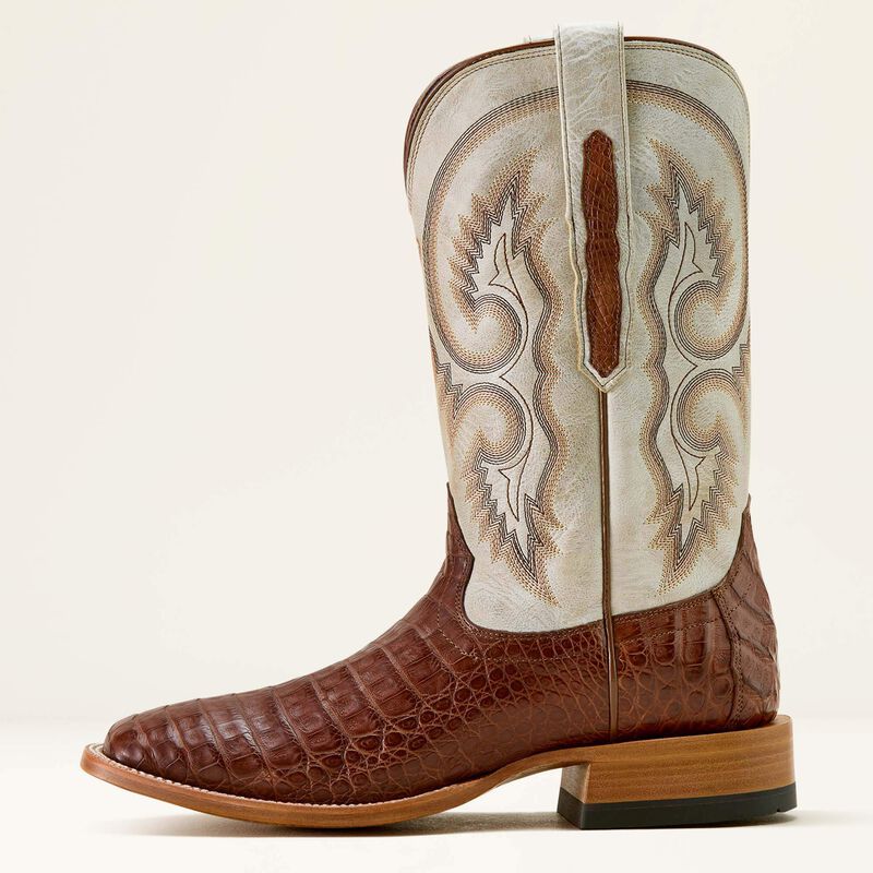 Ariat Men's Classic Callen Wide Square Toe Boot Whiskey Caiman |Warm Taupe 10063773 - Southern Soule Designs