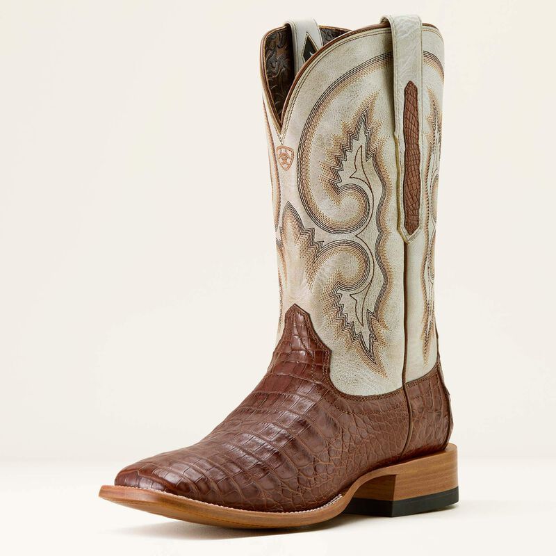 Ariat Men's Classic Callen Wide Square Toe Boot Whiskey Caiman |Warm Taupe 10063773 - Southern Soule Designs