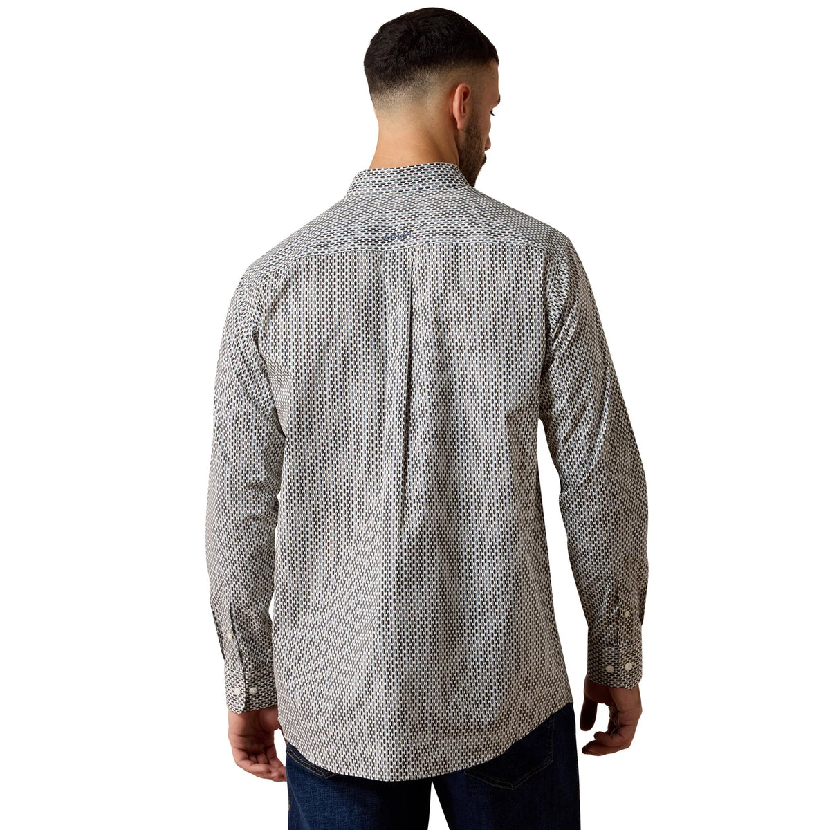 Ariat Men's Cliff Long Sleeve Shirt White Multi Geometric Print 10079413 - Southern Soule Designs