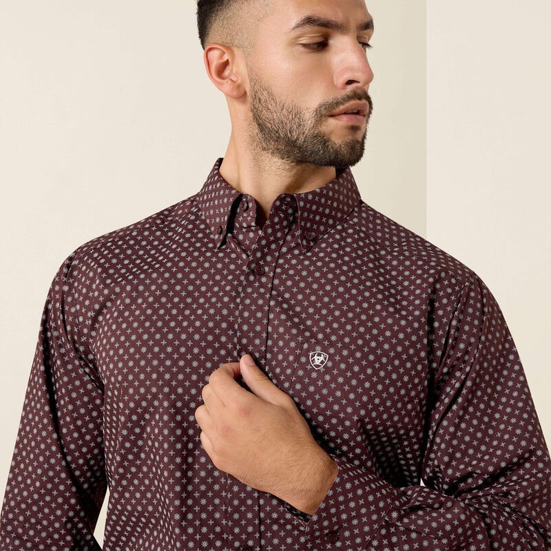 Ariat Men's Contstantine Classic Fit Shirt Fudge Medallion Print 10079623 - Southern Soule Designs