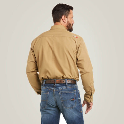 Ariat Men's FR Featherlight Long Sleeve Work Shirt Khaki 10031015 - Southern Soule Designs