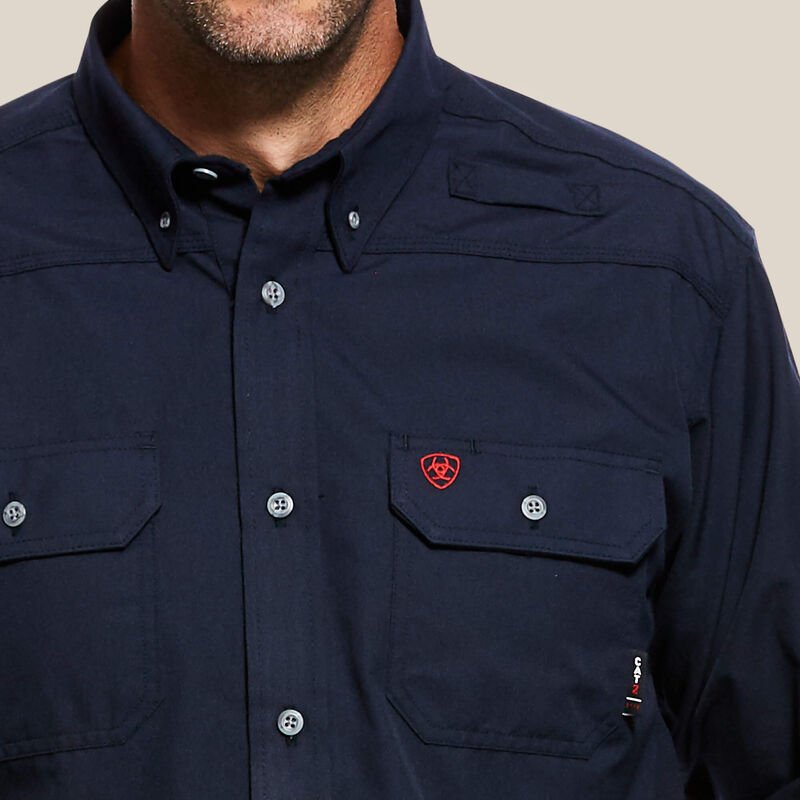 Ariat Men's FR Featherlight Long Sleeve Work Shirt Navy 10022899 - Southern Soule Designs