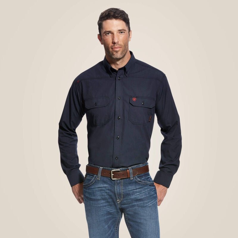 Ariat Men's FR Featherlight Long Sleeve Work Shirt Navy 10022899 - Southern Soule Designs