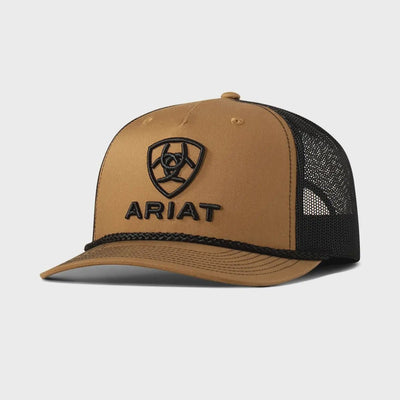 Ariat Men's R112 SnapBack 3D Embroidered Logo Tan Cap A300090008 - Southern Soule Designs