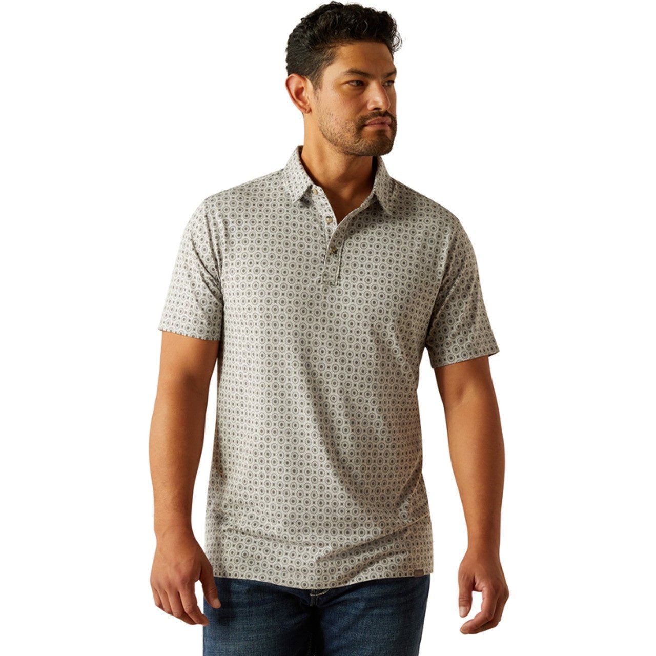 Ariat Men's Retro Polo Light Grey 10058842 - Southern Soule Designs