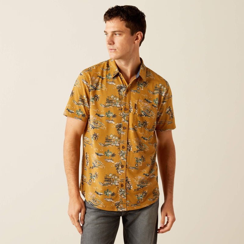 Ariat Men's Retro Short Sleeve Shirt Mocha 10058839 - Southern Soule Designs